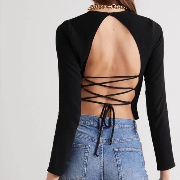 Reformation Cassia Cropped Open Back Top - Picture 1 of 15